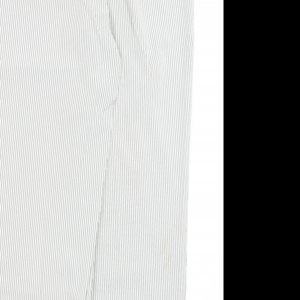 BM, Womens White Striped  Trousers  Size 16 L27 in