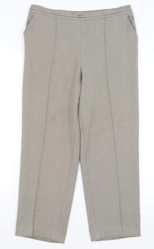 M&S Womens Grey   Trousers  Size 10 L25 in