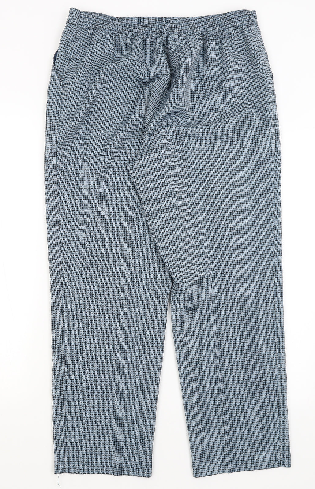 M&S Womens Blue Check  Trousers  Size 14 L27 in