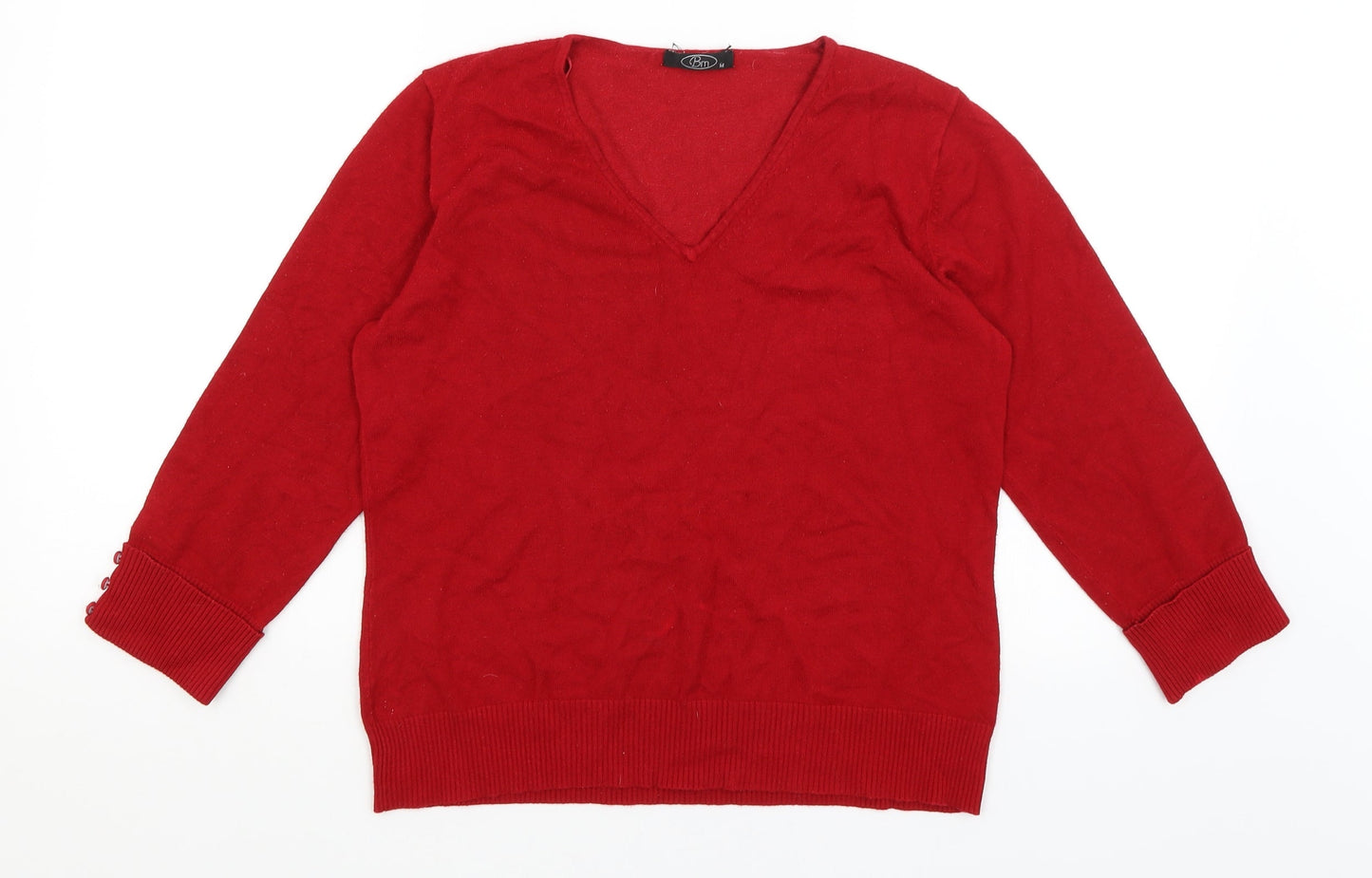 BM Womens Red   Pullover Jumper Size M