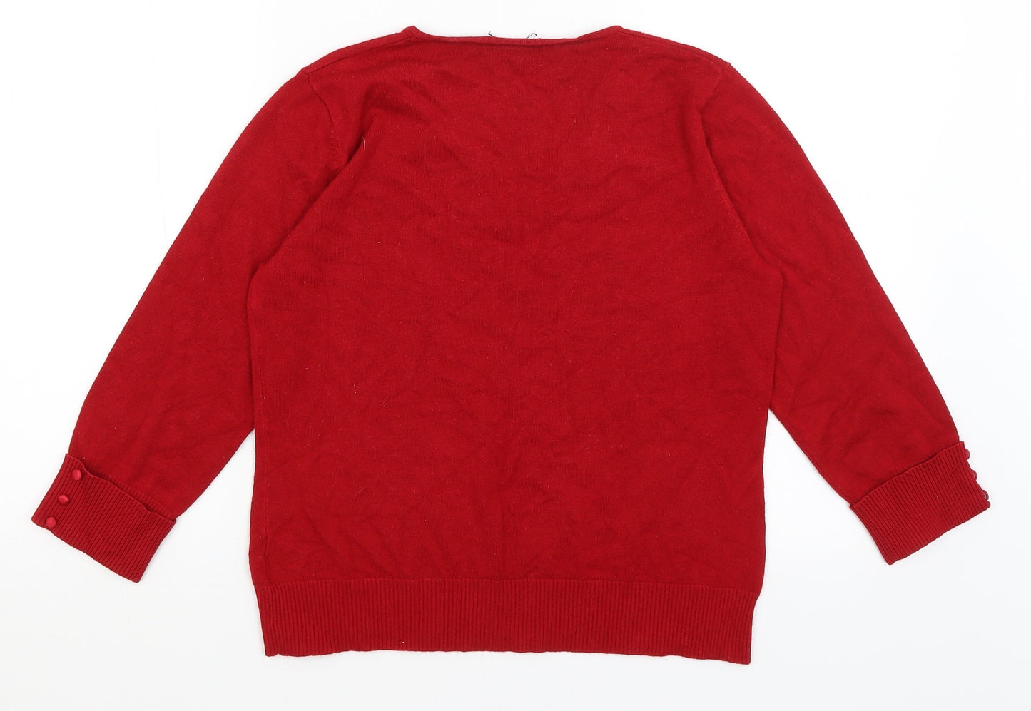 BM Womens Red   Pullover Jumper Size M