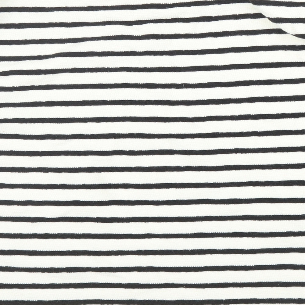 M&S Womens White Striped  Pullover Jumper Size 18