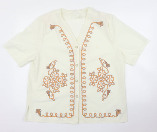 Preworn Womens Beige   Basic Blouse Size XL