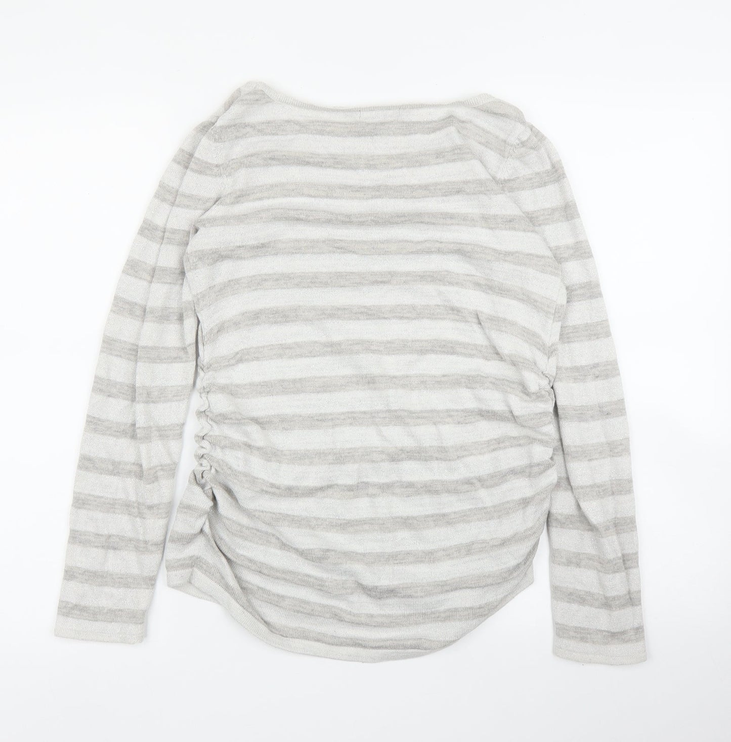 H&M Womens Grey Striped  Pullover Jumper Size S