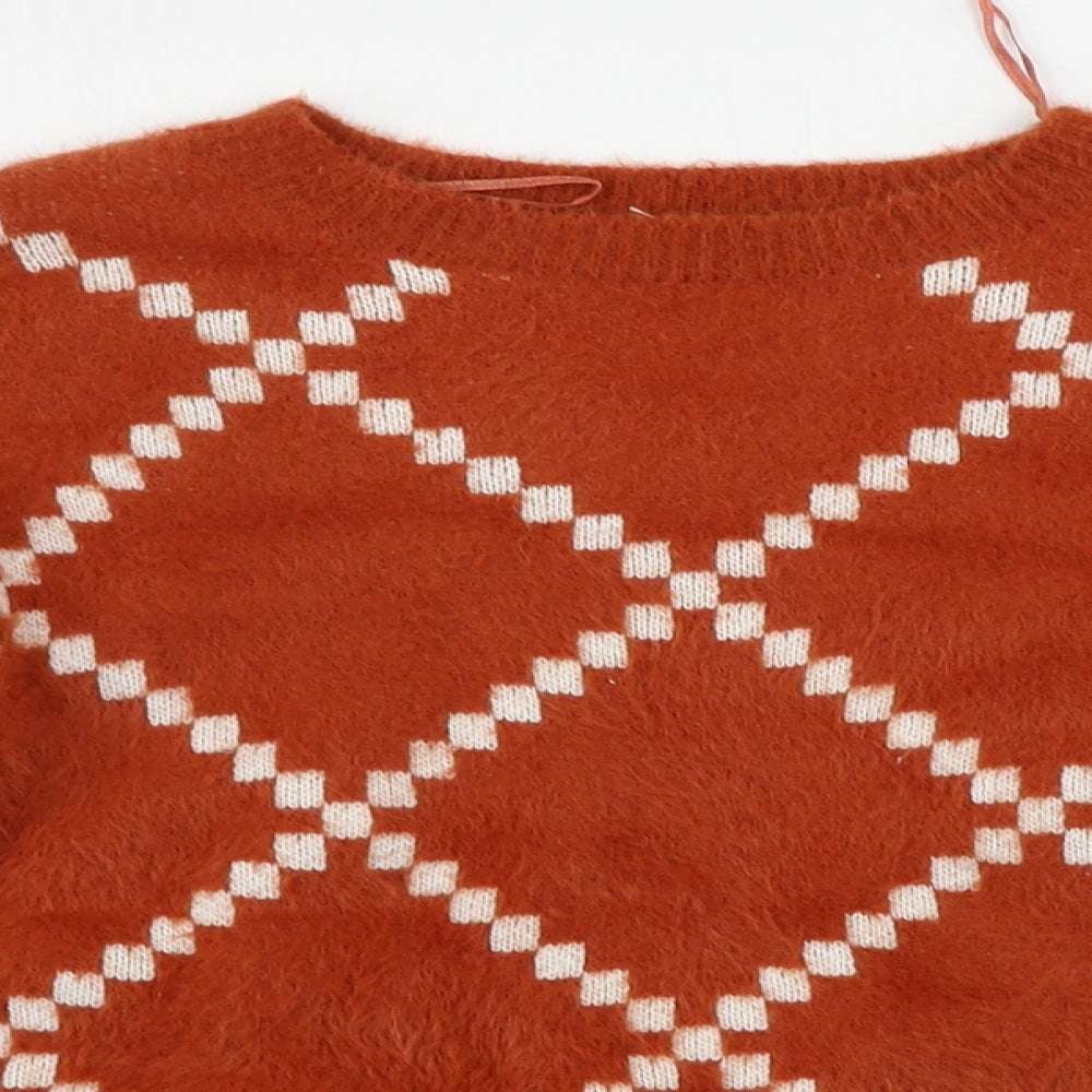 Matalan  Womens Brown Geometric  Pullover Jumper Size M