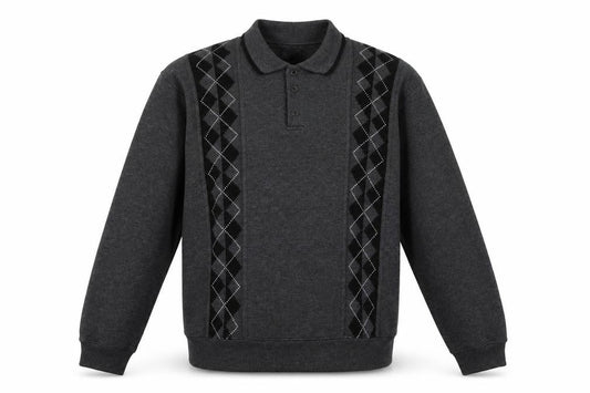 For Men  Mens Grey Geometric   Polo Size M