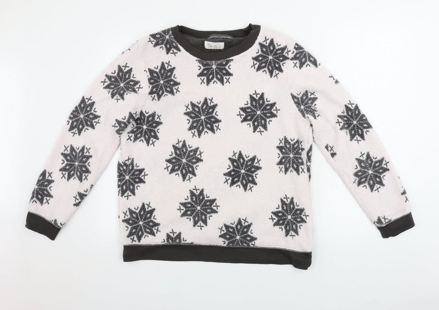 love to lounge   Womens White Floral  Pullover Jumper Size M