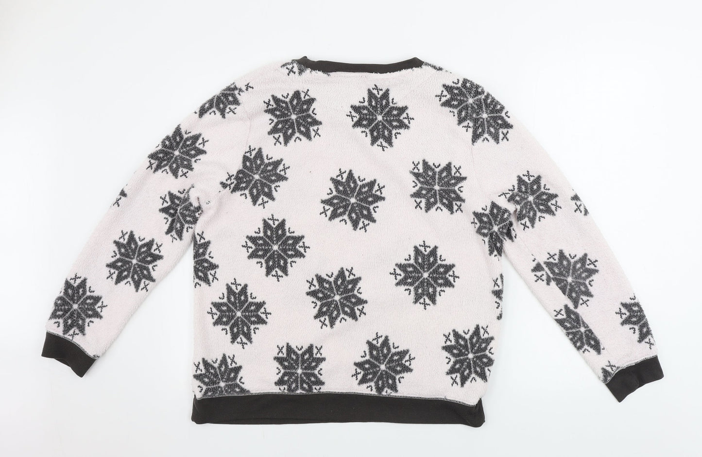 love to lounge   Womens White Floral  Pullover Jumper Size M