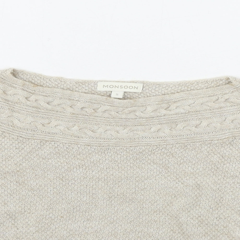 Monsoon Womens Beige   Pullover Jumper Size S
