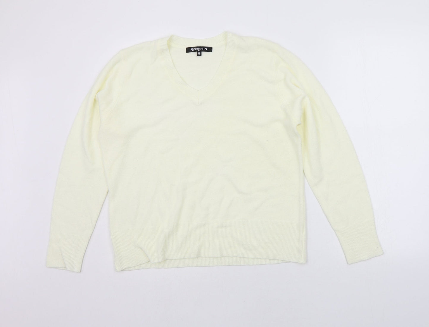 ORIGINALS Womens Yellow   Pullover Jumper Size 16