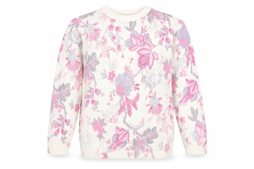 HONEY Womens Ivory Floral  Pullover Jumper One Size