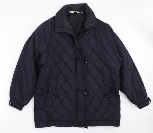 Sensations Womens Blue   Quilted Coat Size 12
