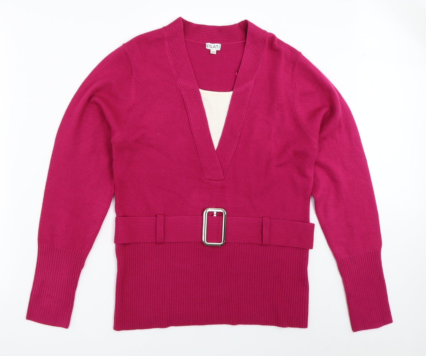 Filati Womens Pink   Pullover Jumper Size L