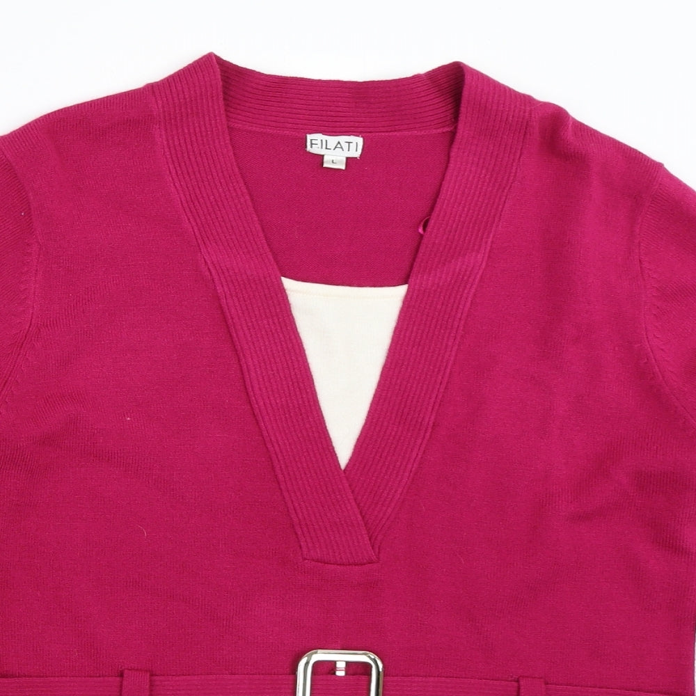 Filati Womens Pink   Pullover Jumper Size L