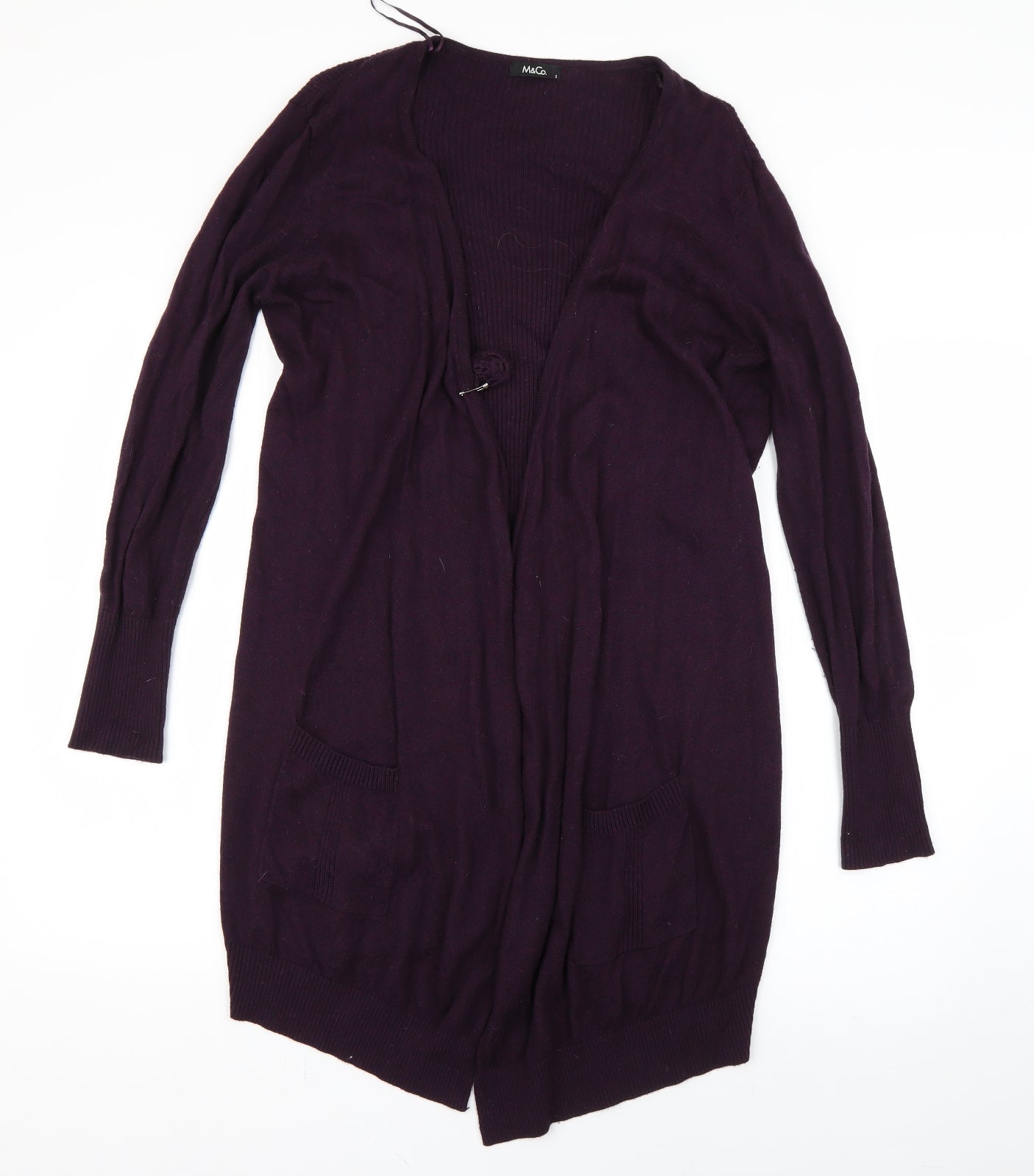M&Co Womens Purple   Cardigan Jumper Size S