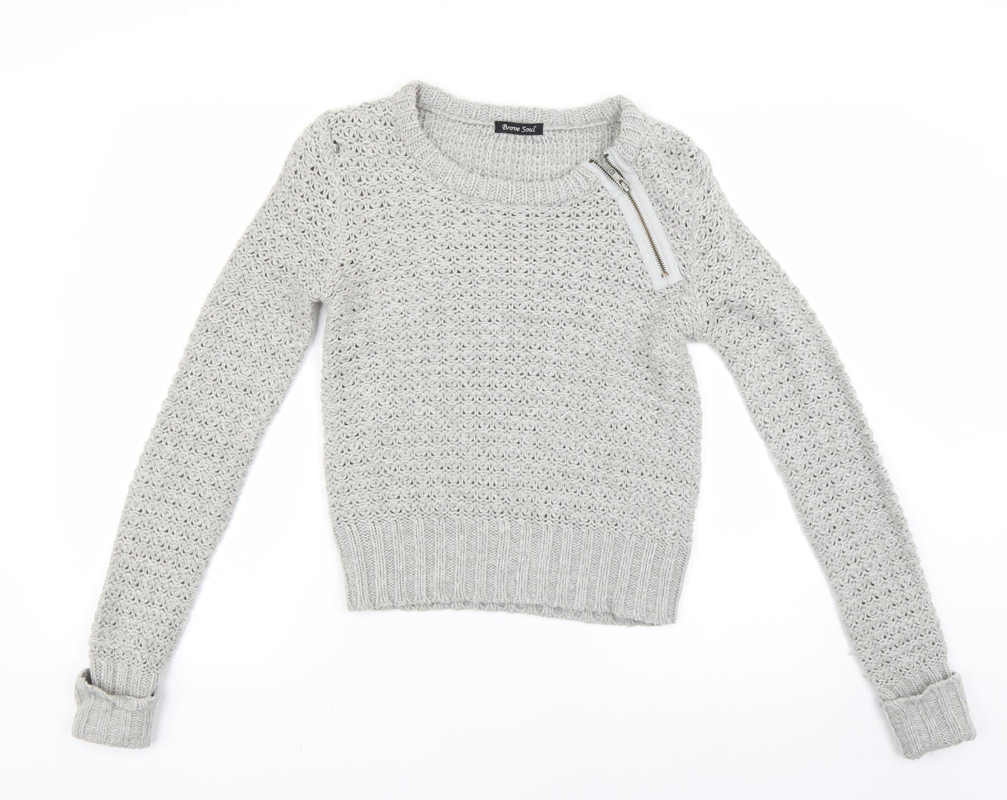 Brave Soul Womens Grey   Pullover Jumper Size S