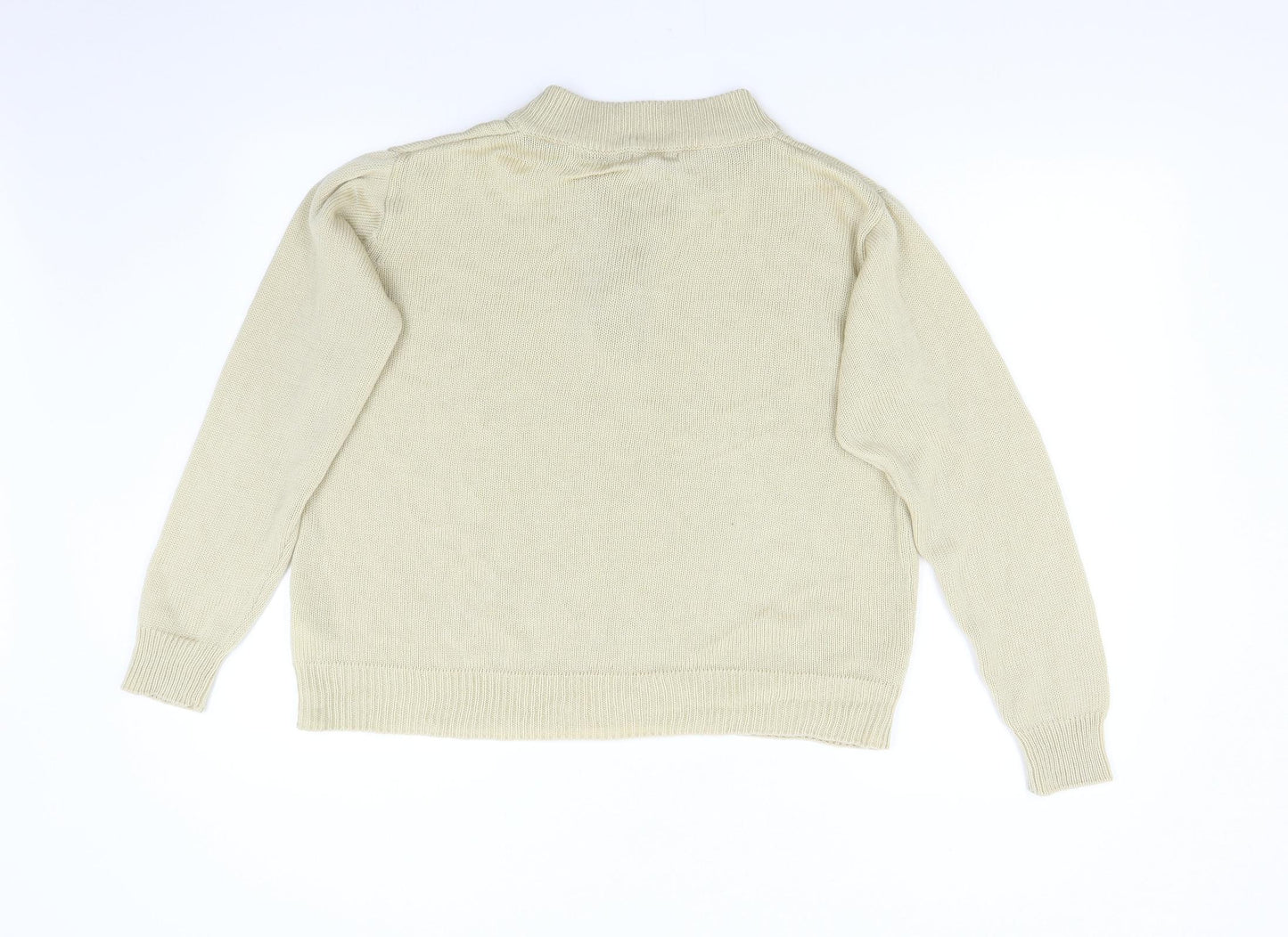 Damart Womens Beige  Knit Henley Jumper Size M