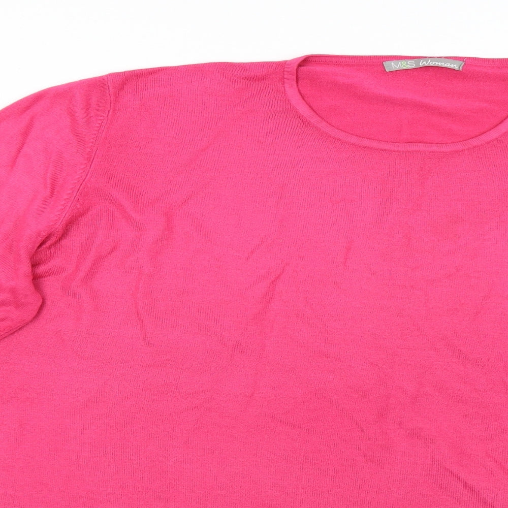 M&S Womens Pink   Pullover Jumper Size 20