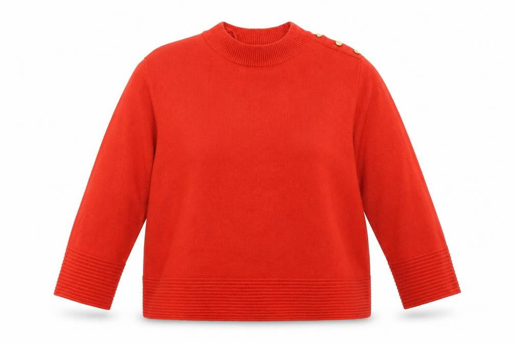 M&S Womens Red  Knit Pullover Jumper Size 14