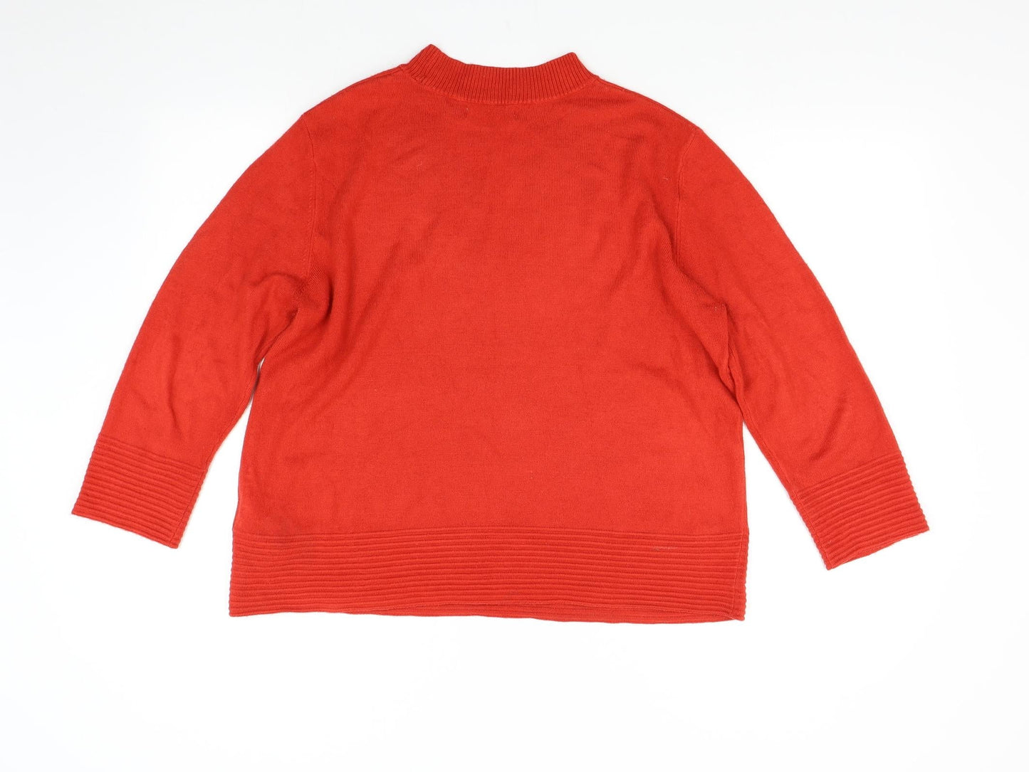 M&S Womens Red  Knit Pullover Jumper Size 14