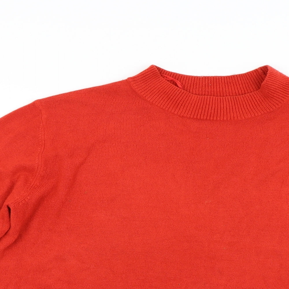 M&S Womens Red  Knit Pullover Jumper Size 14
