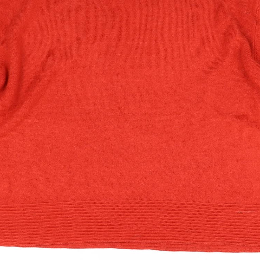 M&S Womens Red  Knit Pullover Jumper Size 14