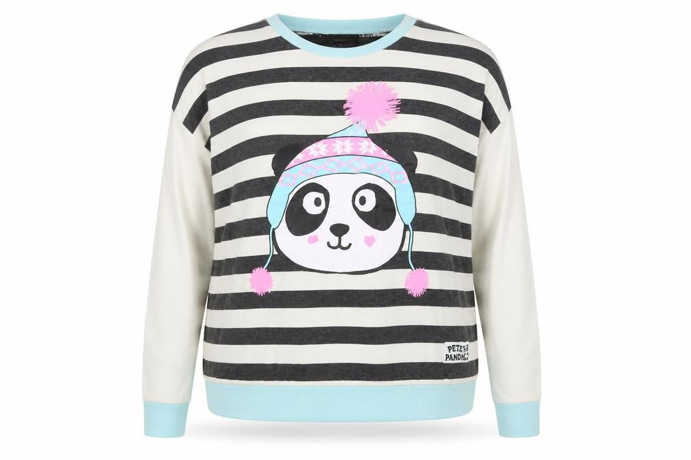 Pete Panda Womens Multicoloured Striped  Top Pyjama Top Size 14