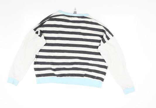 Pete Panda Womens Multicoloured Striped  Top Pyjama Top Size 14