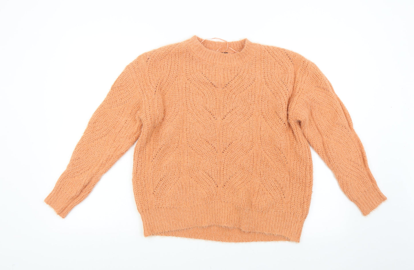 M&Co Womens Orange  Knit Pullover Jumper Size 10