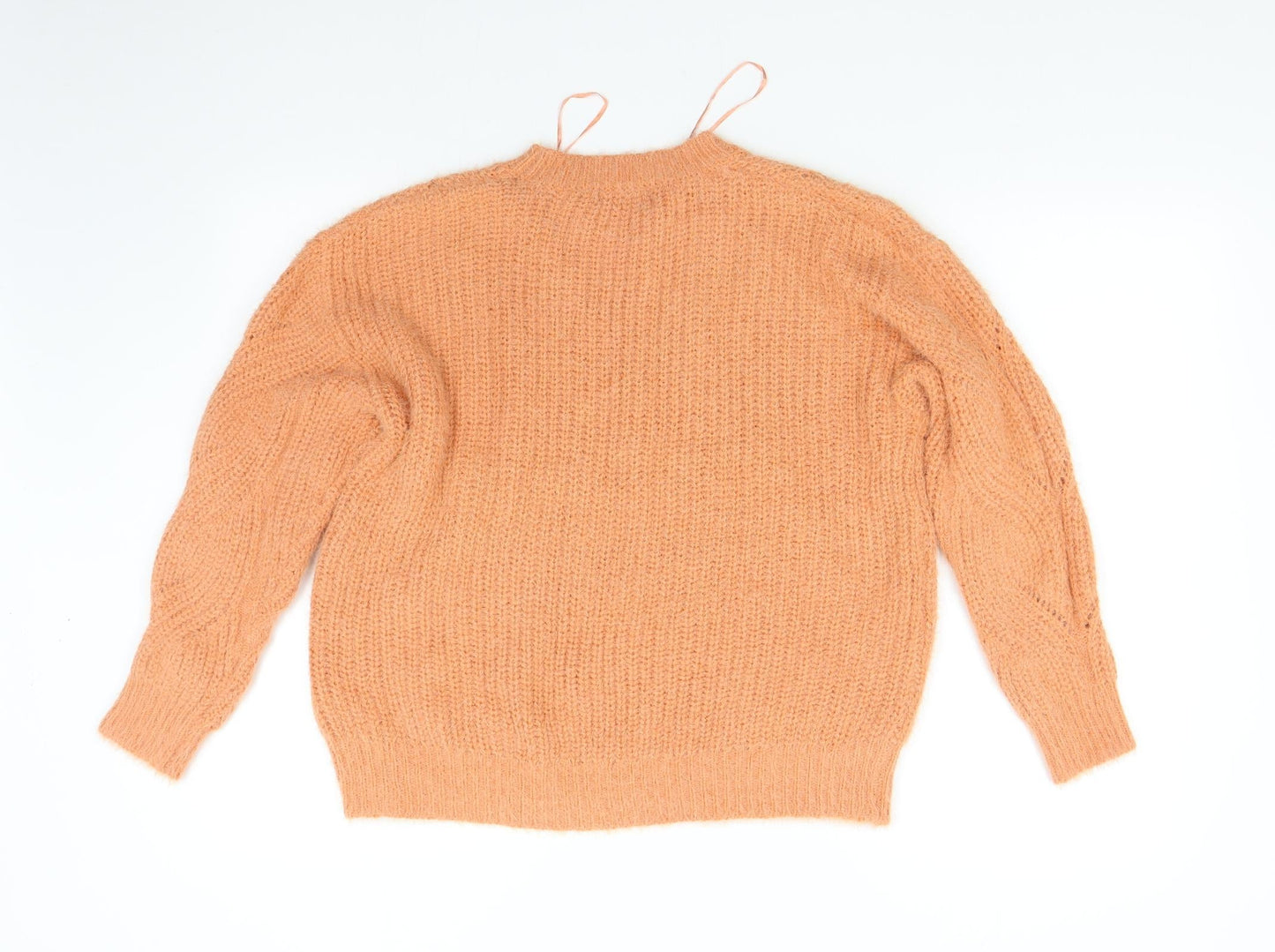 M&Co Womens Orange  Knit Pullover Jumper Size 10