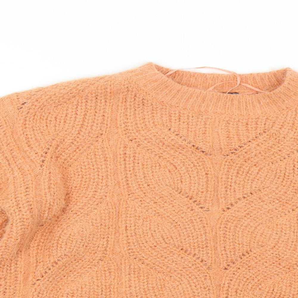 M&Co Womens Orange  Knit Pullover Jumper Size 10