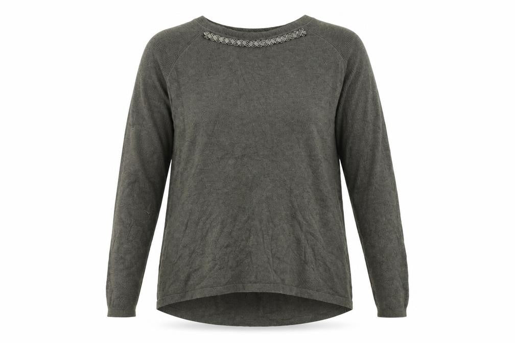 Finery Womens Green  Knit Pullover Jumper Size L