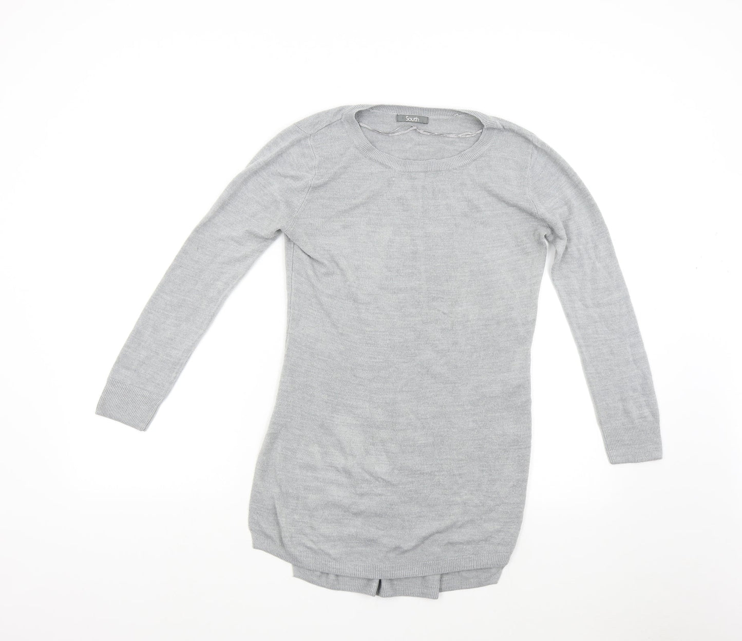 South Womens Grey  Knit Pullover Jumper Size 8