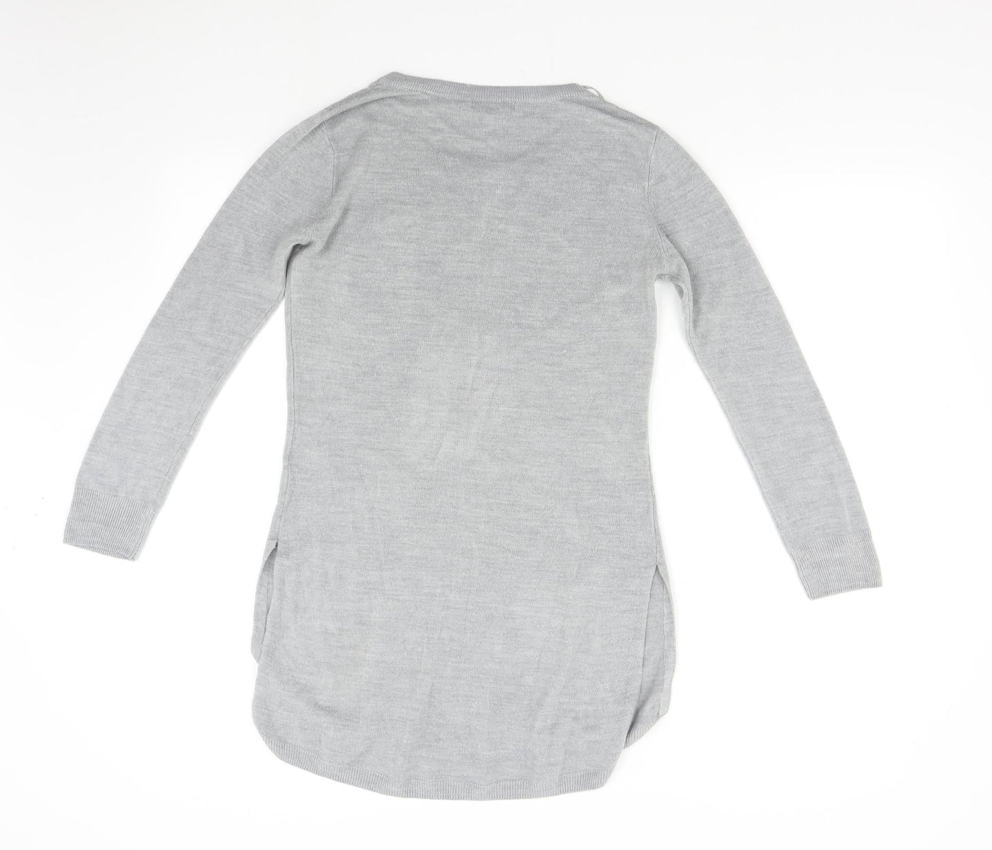 South Womens Grey  Knit Pullover Jumper Size 8