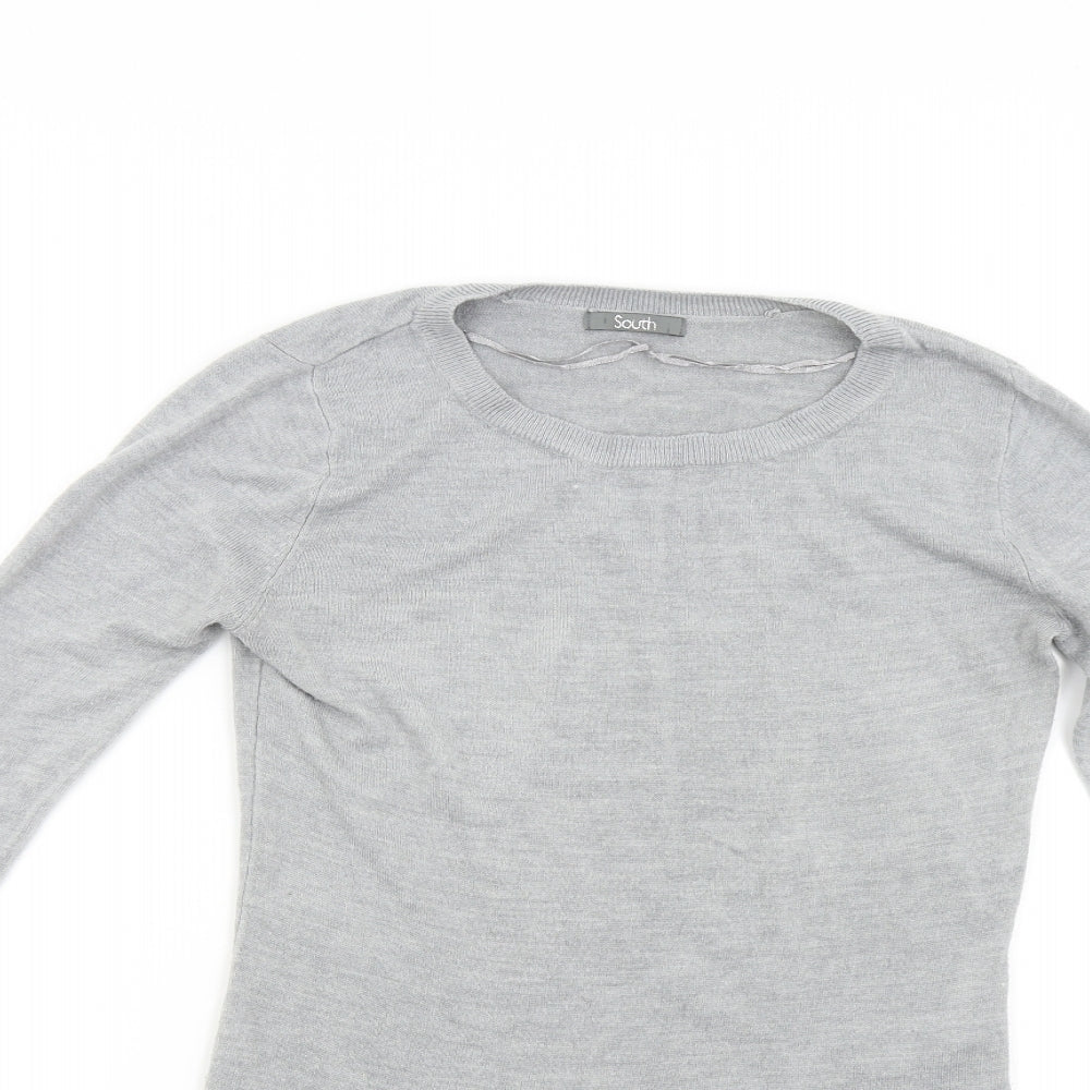 South Womens Grey  Knit Pullover Jumper Size 8