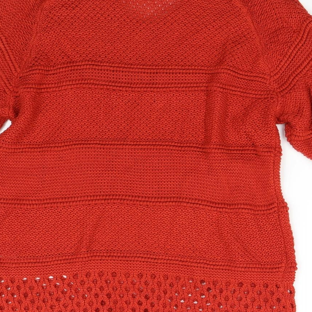 F&F Womens Orange  Knit Pullover Jumper Size 12