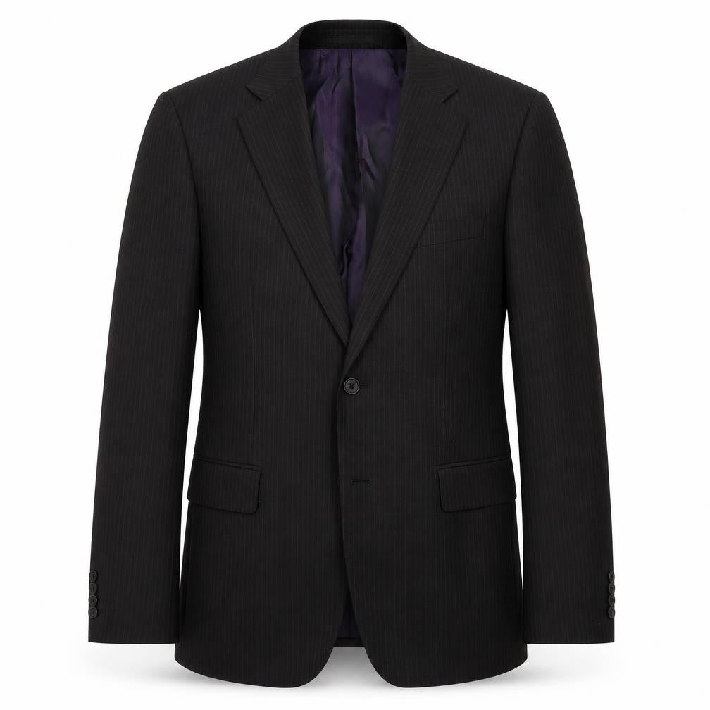 Greenwoods Mens Black Striped  Jacket Suit Jacket Size 38