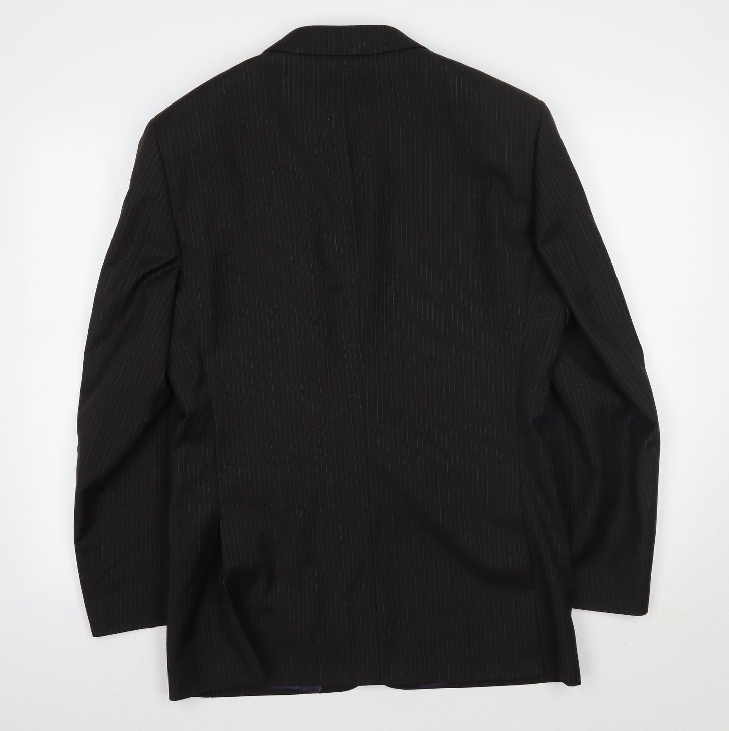Greenwoods Mens Black Striped  Jacket Suit Jacket Size 38