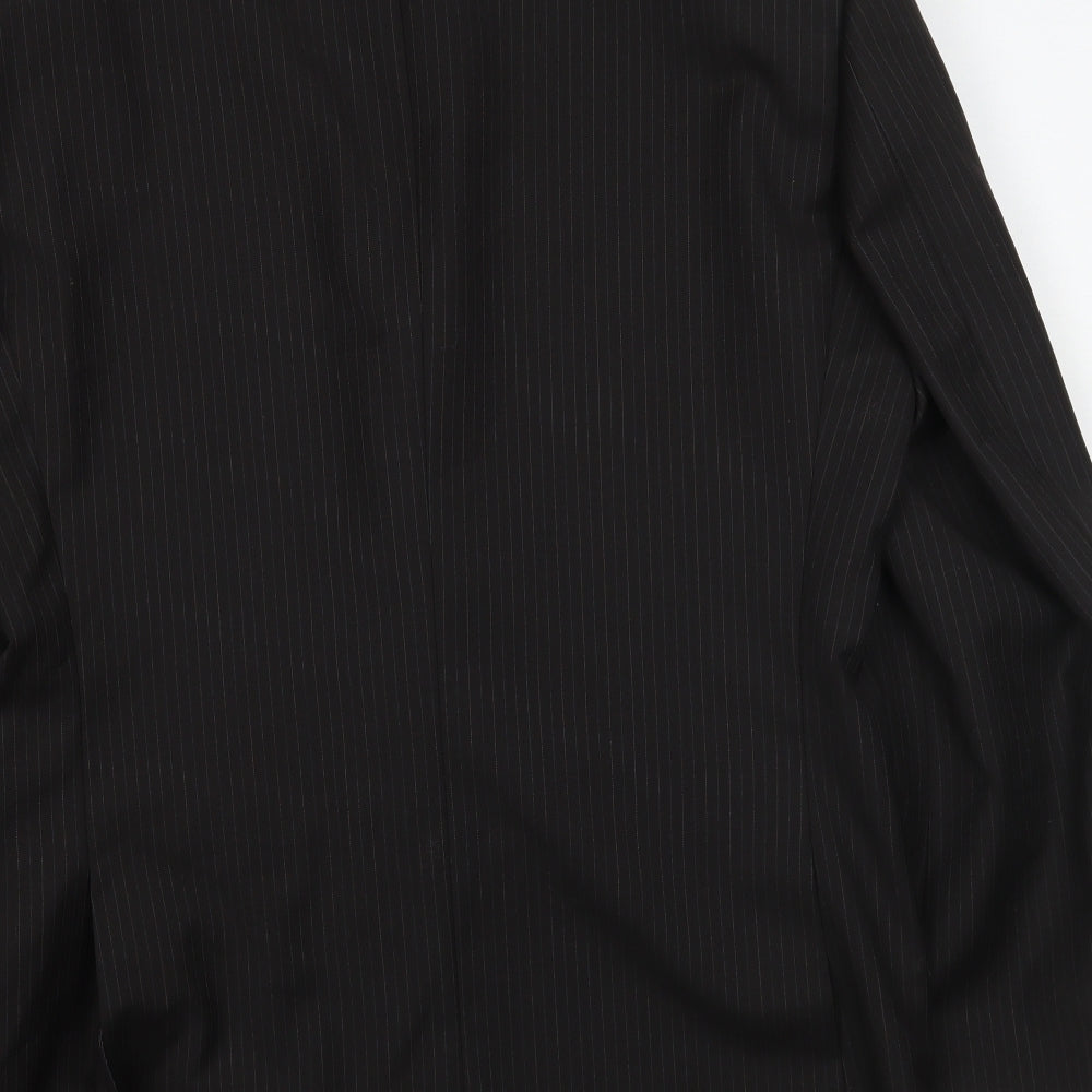 Greenwoods Mens Black Striped  Jacket Suit Jacket Size 38