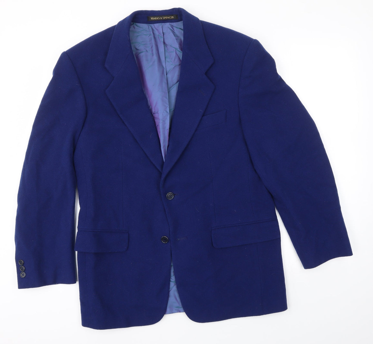 M&S Womens Blue   Overcoat Coat Size M