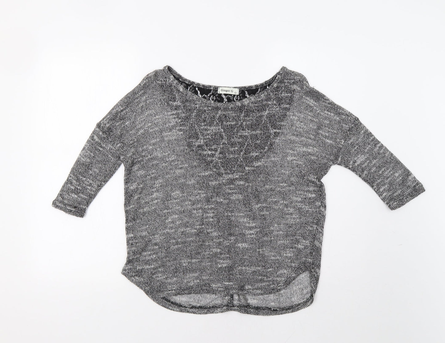 Ginger G Womens Grey  Knit Pullover Jumper Size S
