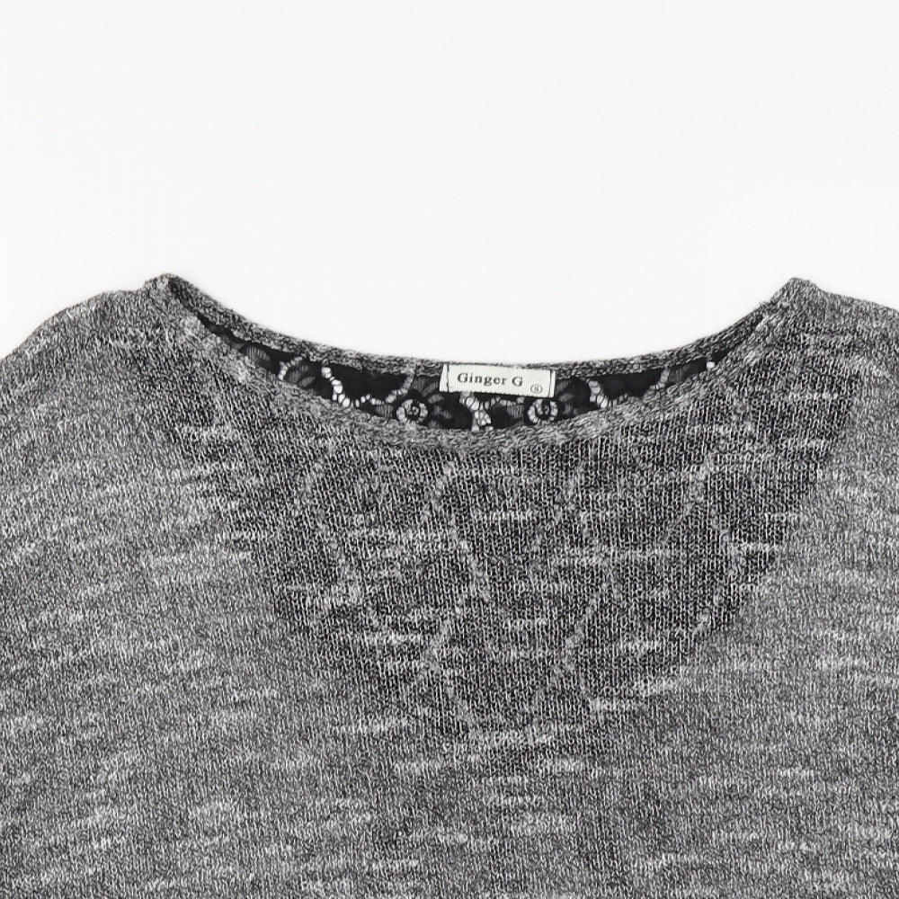 Ginger G Womens Grey  Knit Pullover Jumper Size S