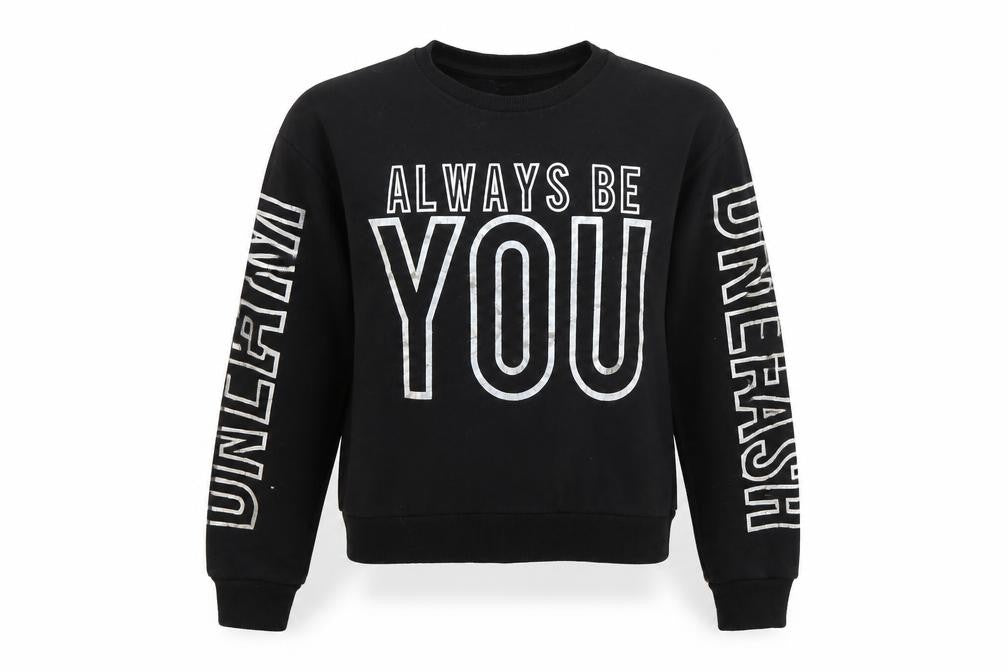 Primark Girls Black   Pullover Sweatshirt Size 7-8 Years  - Be You