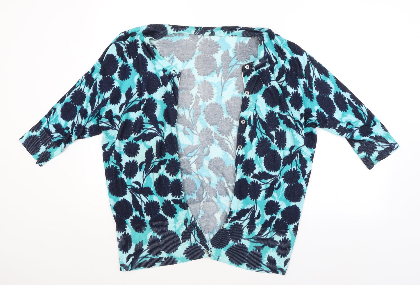Preworn Womens Blue Fair Isle  Cardigan Jumper Size L