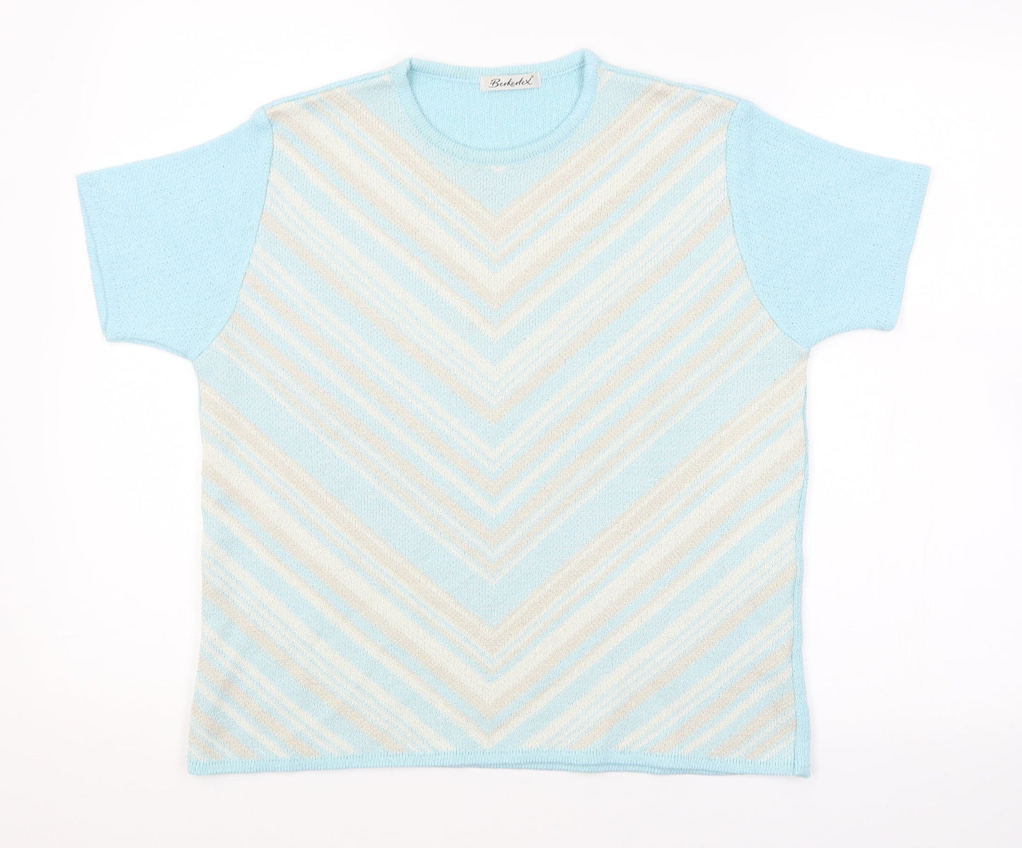 Berkertex Womens Blue Striped  Pullover Jumper Size 14
