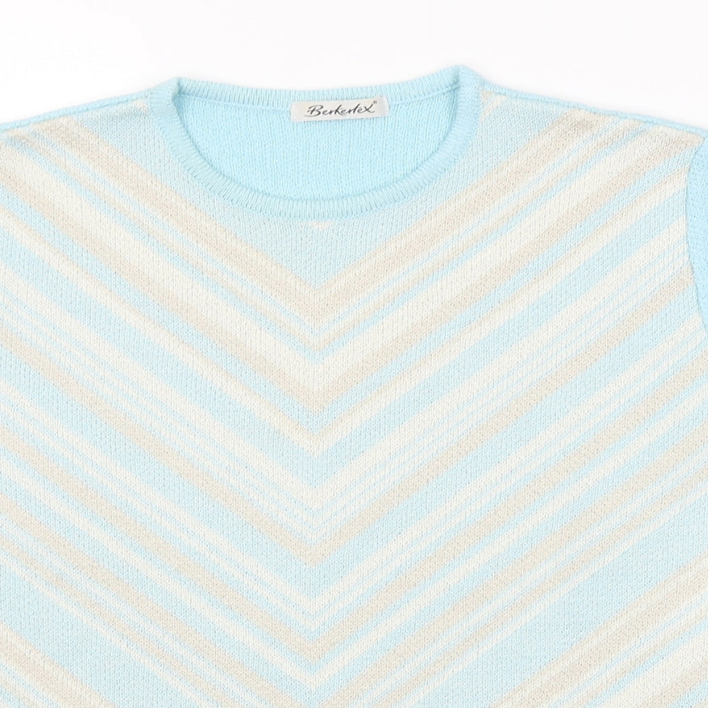 Berkertex Womens Blue Striped  Pullover Jumper Size 14