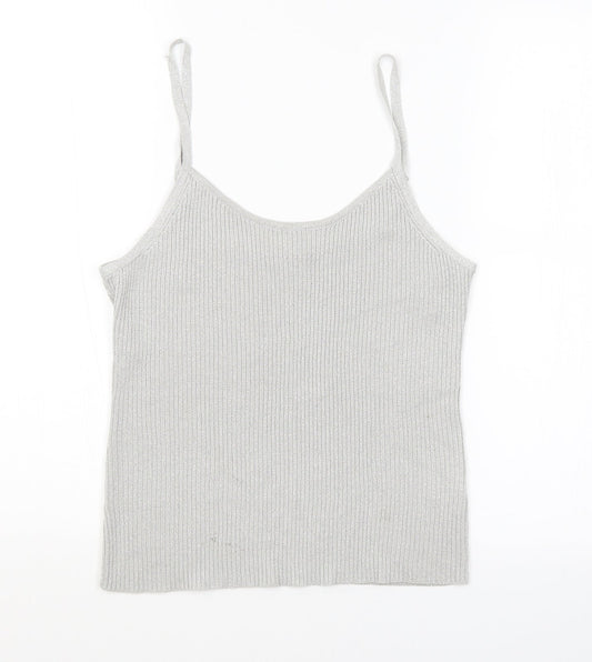 FRANK SAUL Womens Grey   Basic Tank Size M