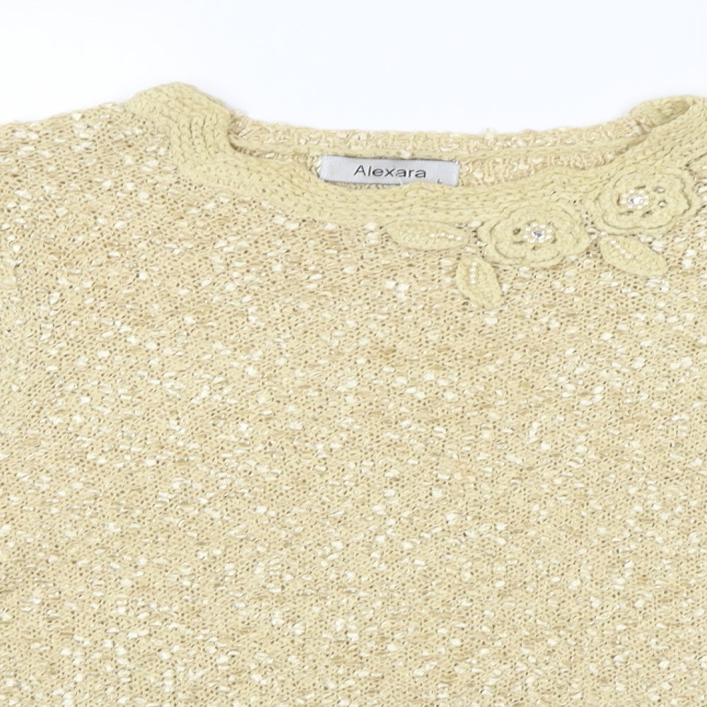 ALEXARA Womens Gold   Pullover Jumper Size L