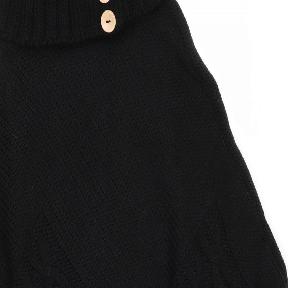 Preworn Womens Black   Pullover Jumper   - Batwing Sleeve - side splits