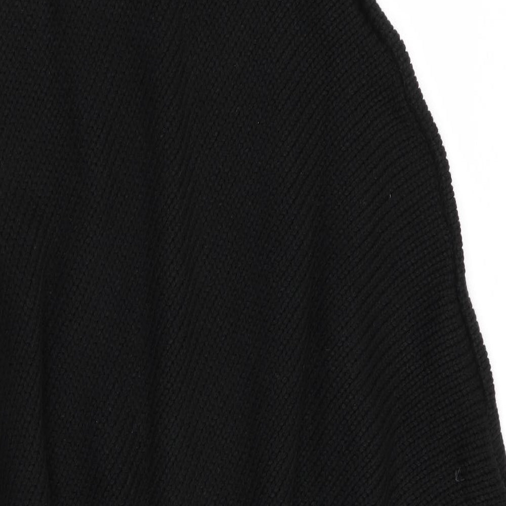 Preworn Womens Black   Pullover Jumper   - Batwing Sleeve - side splits